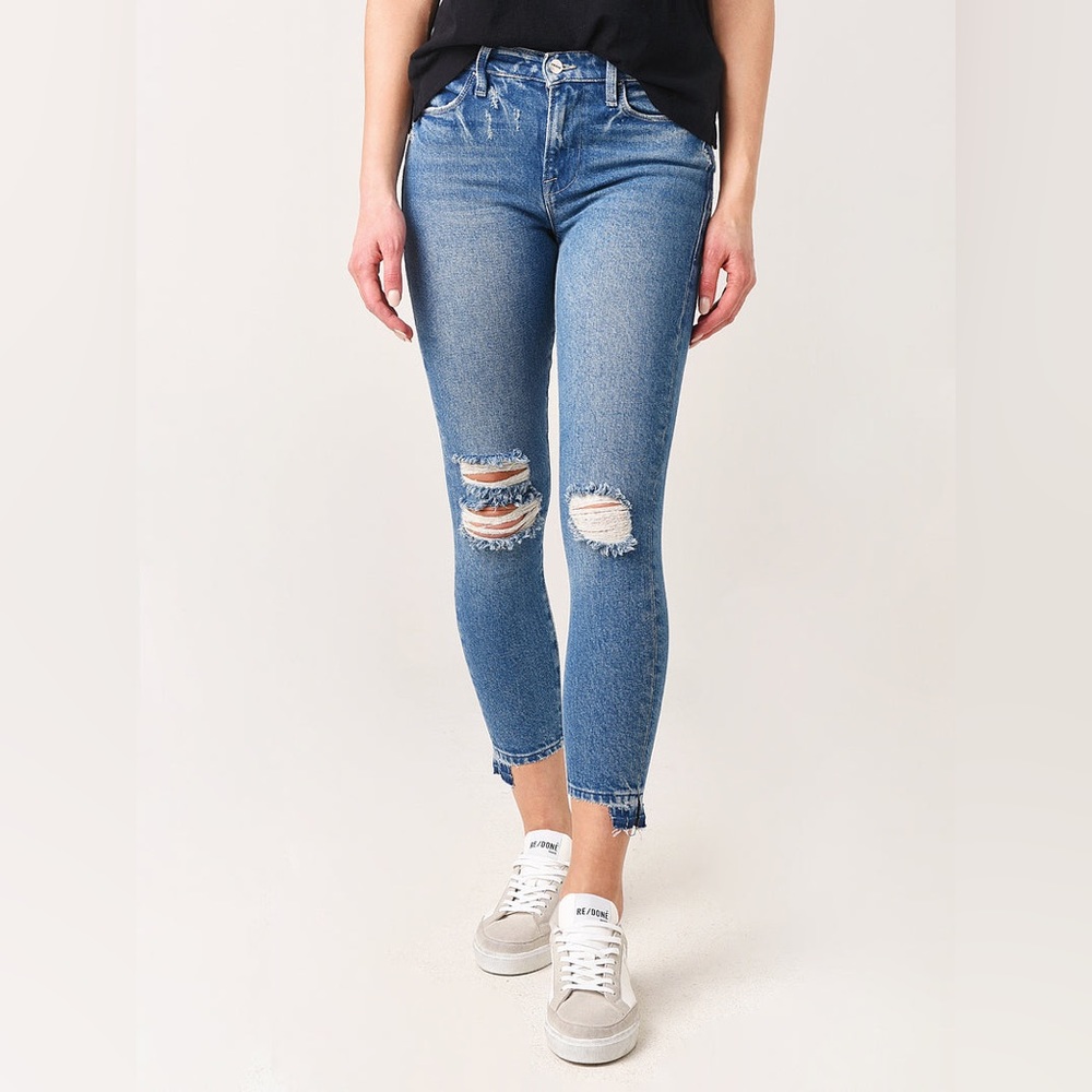 Le High Skinny Cropped Jeans in Clarin Rips